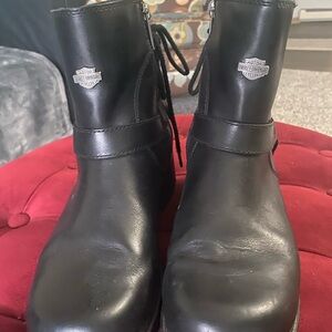 Harley-Davidson Black Leather Tegan 5” Back Lace Harness Riding Boot